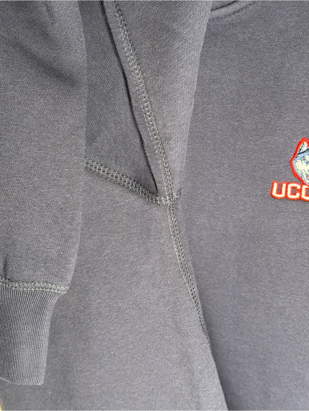 UConn Huskies Men’s XL Quarter Zip Pullover Sweatshirt NCAA League Navy Blue NEW - Picture 6 of 8